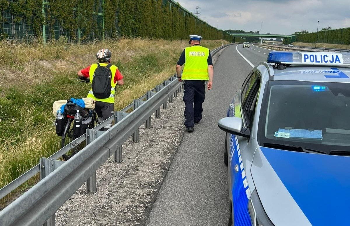 Błysnął formą, ale nie rozwagą. Nietypowy uczestnik ruchu na ekspresówce