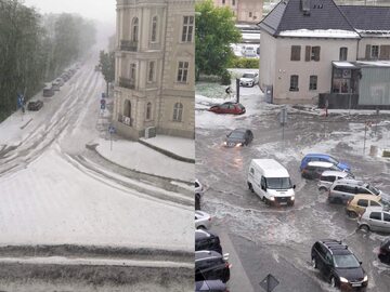 Gniezno pokryte wielką warstwą gradu. RCB rozesłało alerty