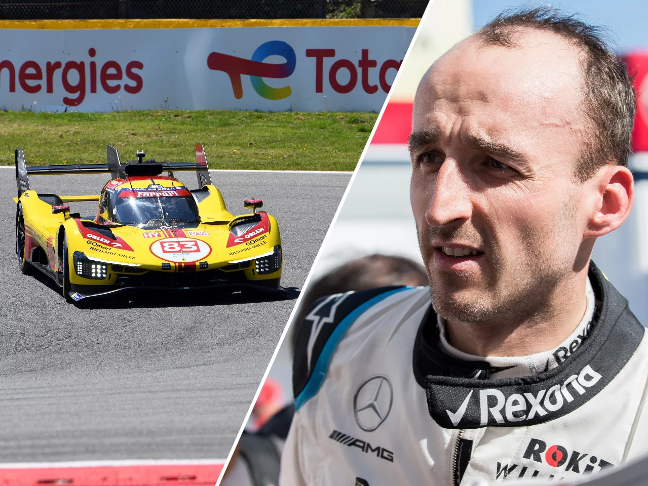 Kubica pędził Ferrari po torze. Auto nagle zajęło się ogniem