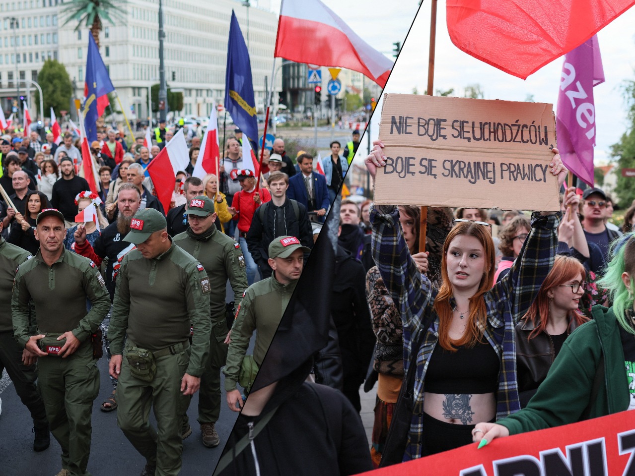 Warszawa podzielona. Spór o migrację wyszedł na ulice, spłonęła flaga Warszawa podzielona. Spór o migrację wyszedł na ulice, spłonęła flaga