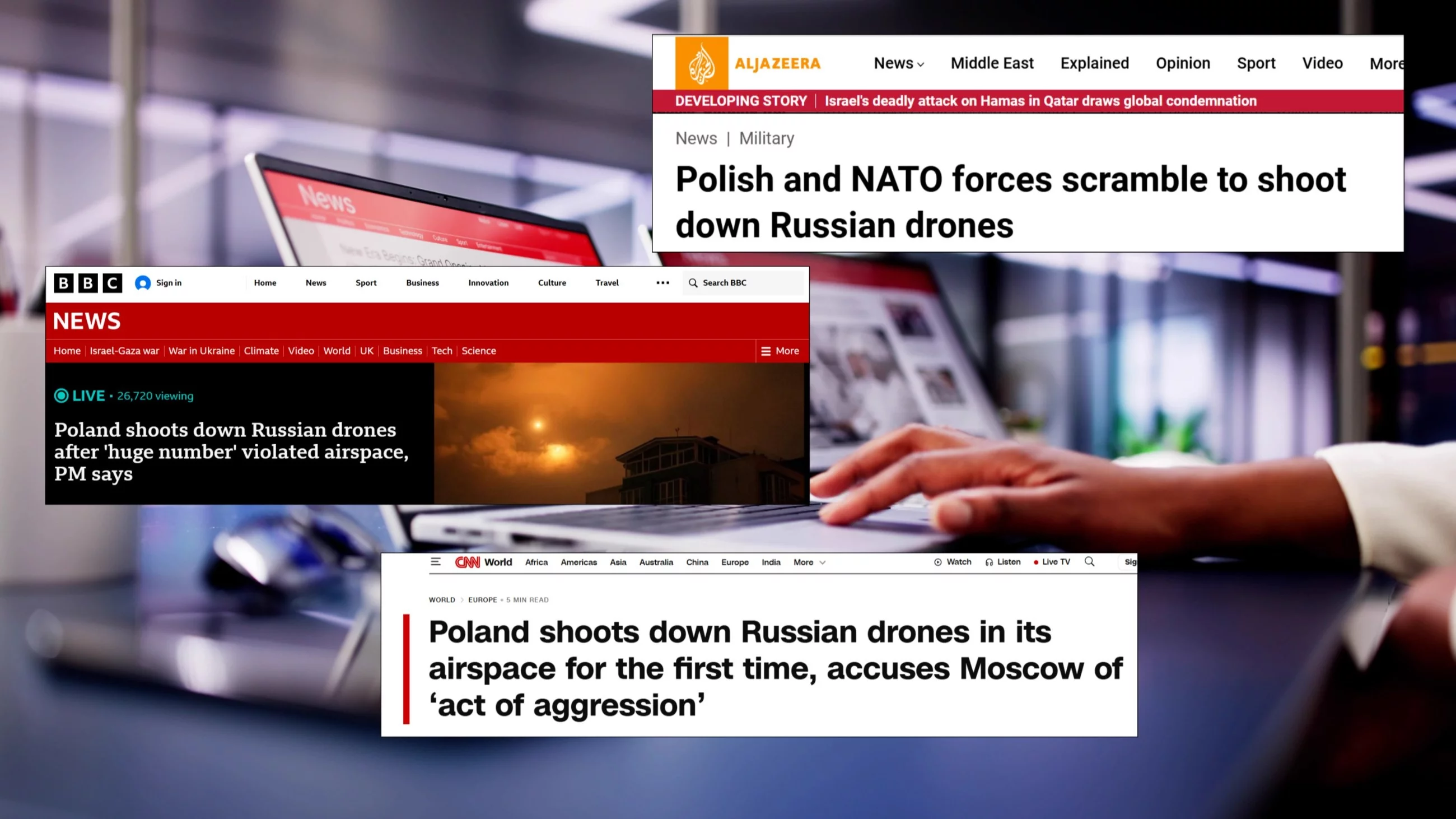 Rosyjskie drony wtargnęły nad Polskę. W światowych mediach zawrzało