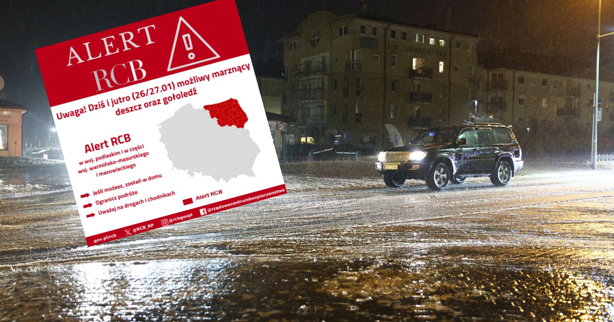 Nowy alert RCB. "Jeśli możesz, zostań w domu"