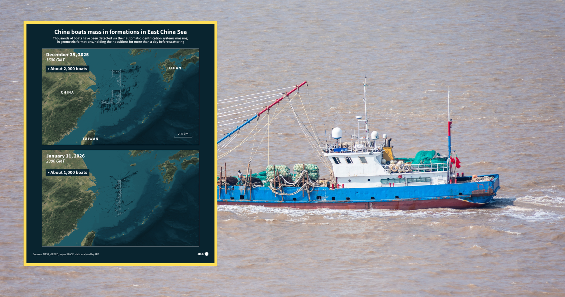 Satelity wychwyciły tysiące chińskich statków. Ich układ może zwiastować poważne zamiary