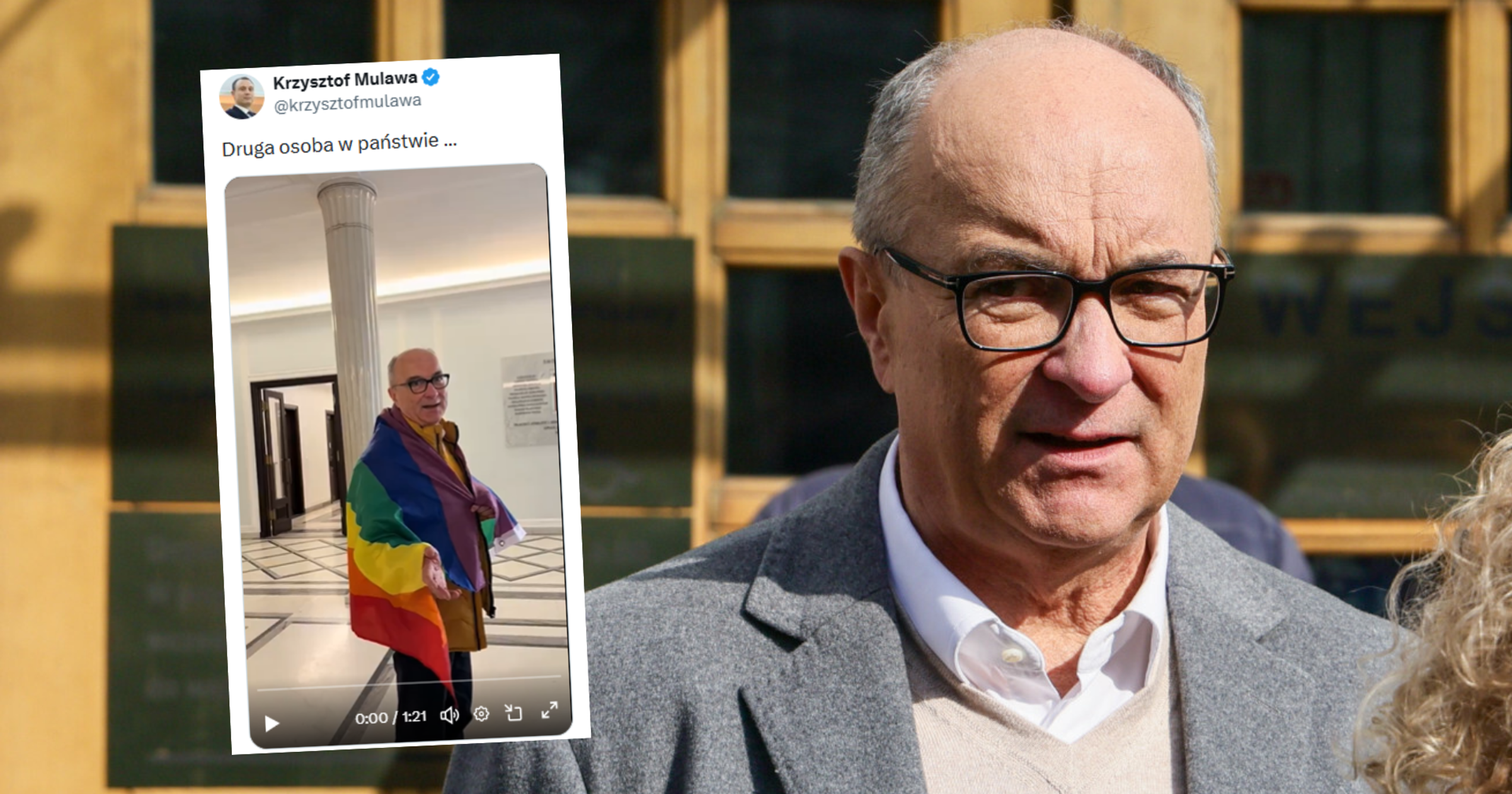 Włodzimierz Czarzasty z tęczową flagą w Sejmie. Taki miał powód