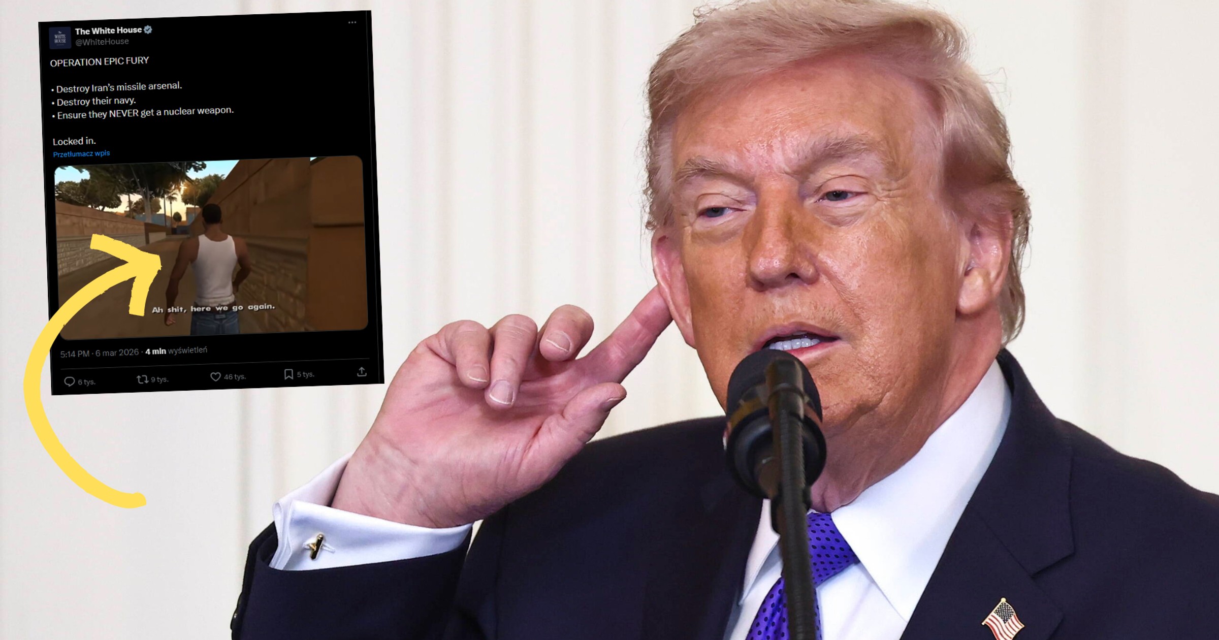 Zaskakujące nagranie Białego Domu. Tak pokazał ataki na Iran. Nawiązał do znanej gry