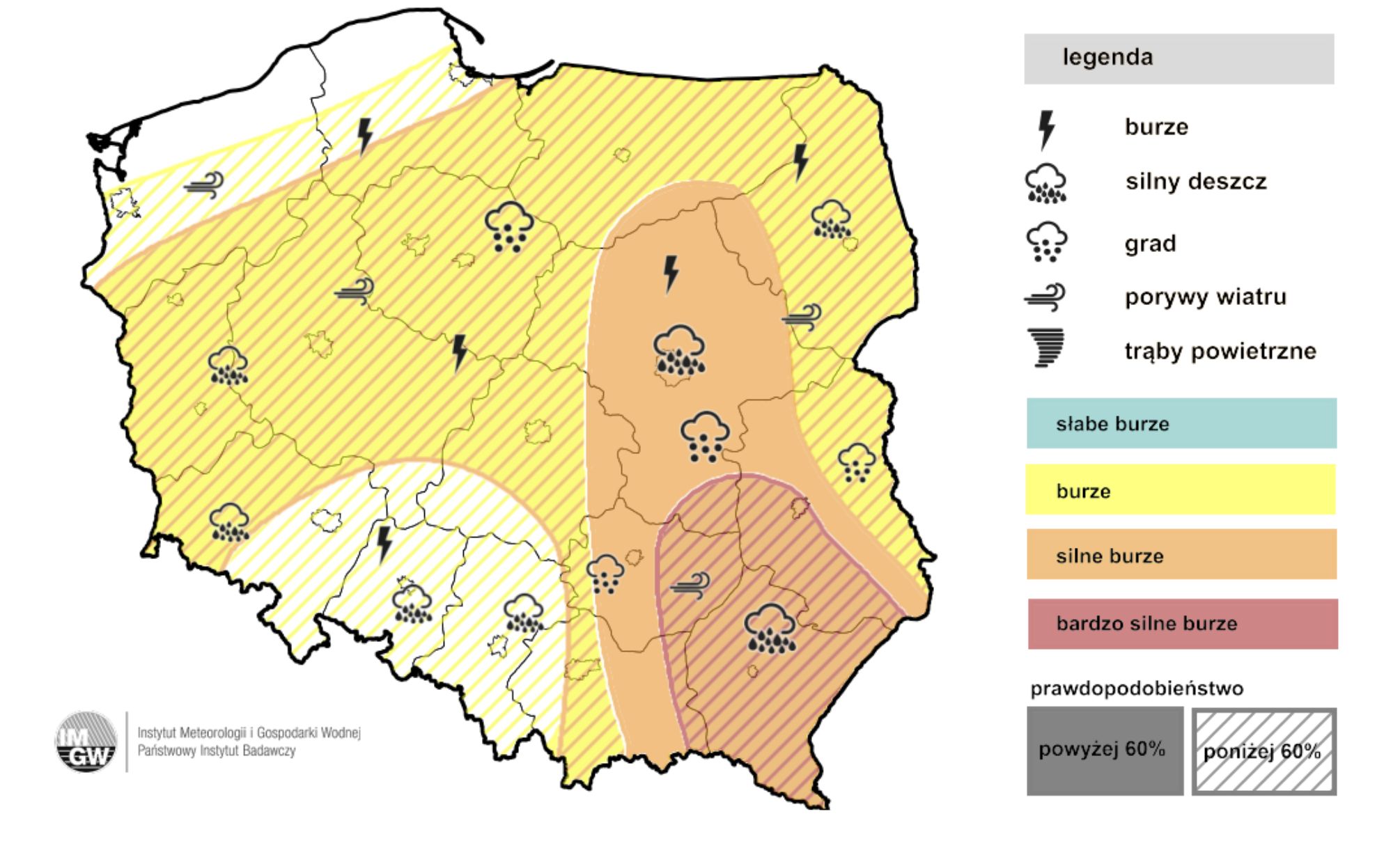 Burze nad Polską. Grad i deszcz taki, że aż zrobiło się biało