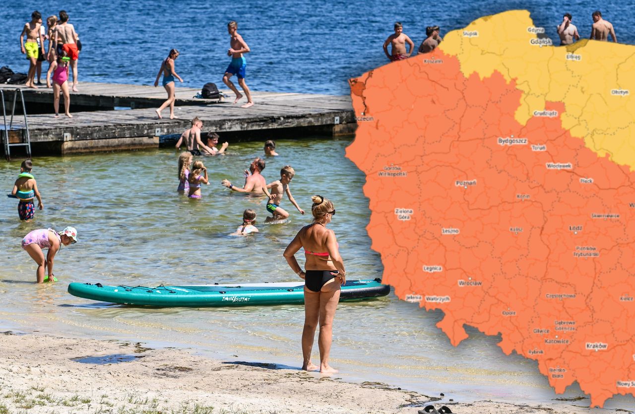 Tłumy wyległy na plażę. Zobacz, co dzieje się nad jeziorem
