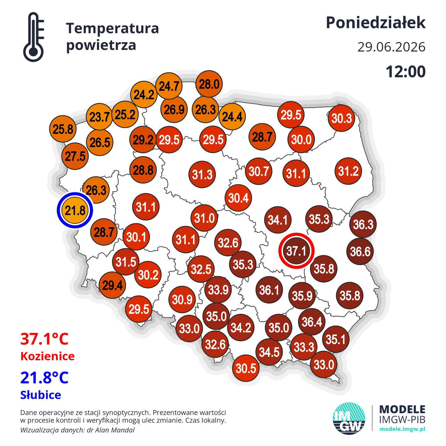 Wczoraj był tam rekordowy upał. Dziś jest najzimniej w Polsce