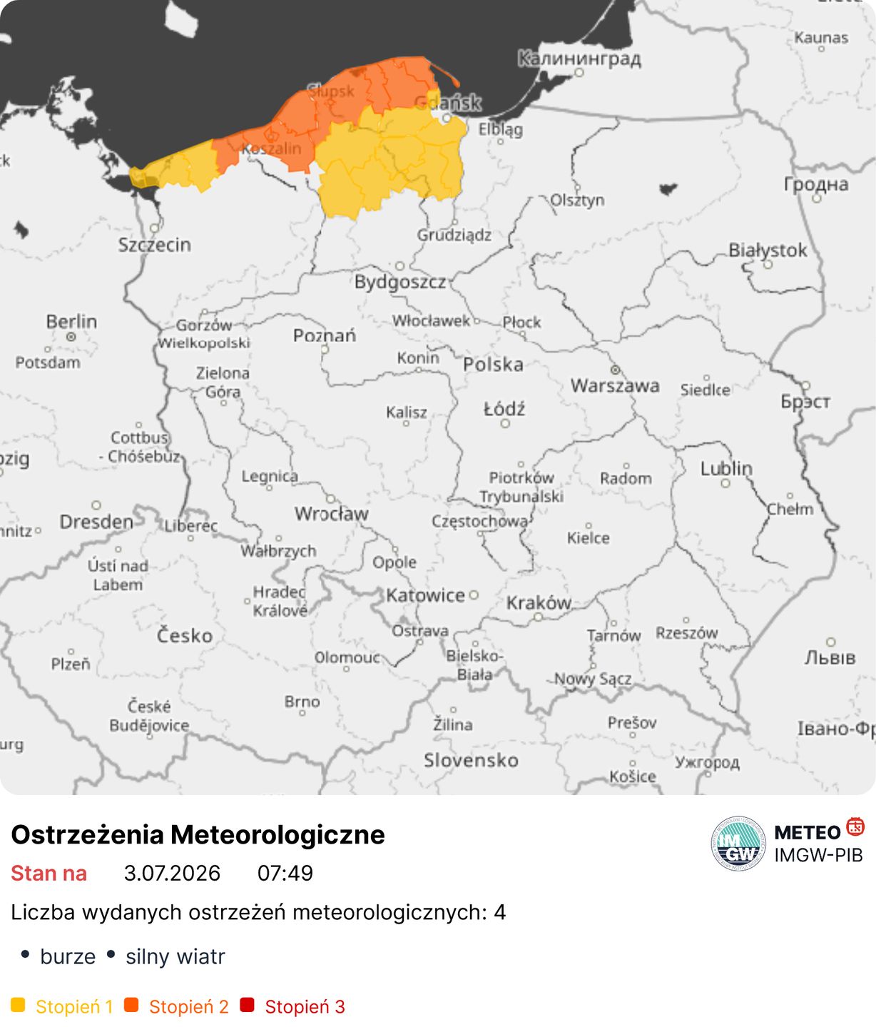 Nowe ostrzeżenie IMGW. Zwłaszcza dla tych, którzy jadą nad Bałtyk