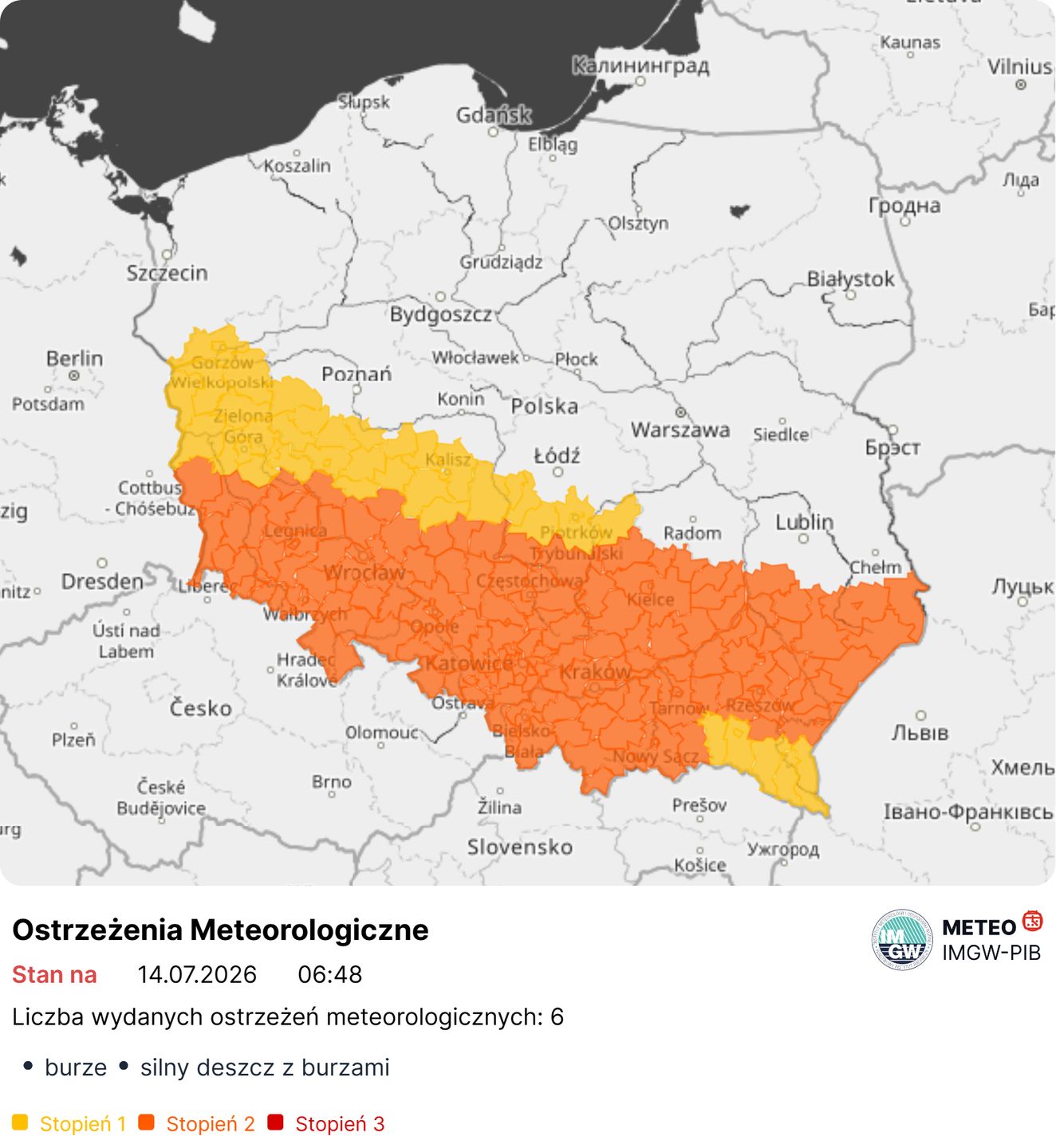 Porywy wiatru nawet do 70 km/h. IMGW wydaje ostrzeżenia