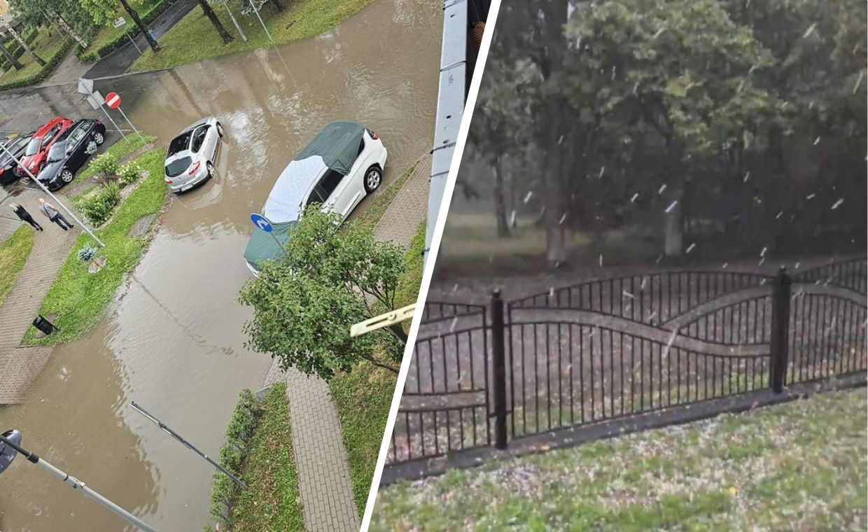 Potężna burza nad Chrzanowem. Po ulewie zalane są ulice
