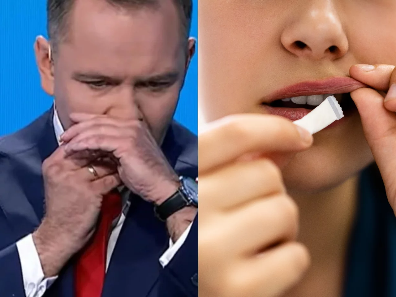 Biały snus pod lupą. Co dokładnie na wizji zażywał Karol Nawrocki?