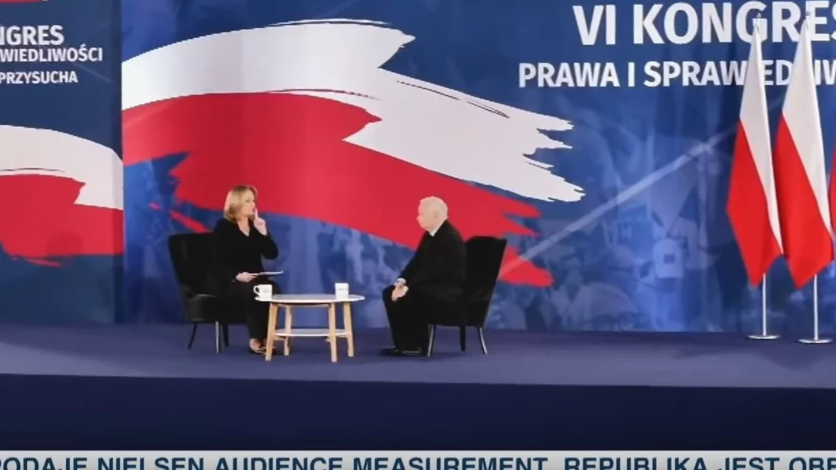 Wpadka Kaczyńskiego tuż przed startem wywiadu z Holecką. Prezes PiS błyskawicznie uciszony